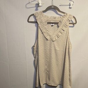 CAbi Cream Sleeveless Ruffle Tank Top